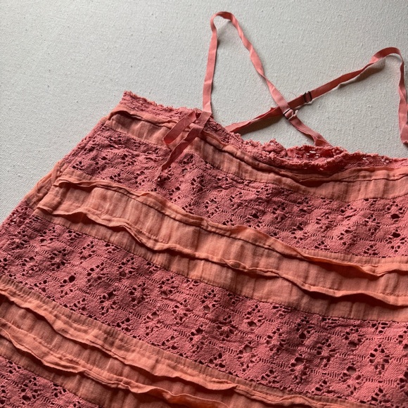 Free People Dresses & Skirts - Free People Women’s Coral Shailee Slip Dress Size M Raw Edges NWT